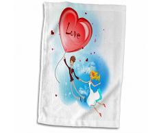 3dRose Fly with Heart Handtücher, Mehrfarbig, 15 x 22