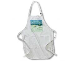 3dRose Apr_19001_1 Strandschirm, Schürze mit Taschen, 55,9 x 76,2 cm, Weiß