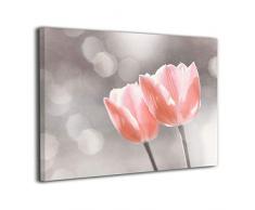 BLI Light Peach Silver Flower Art, Koralle Floral Gemälde Home Decor für Küche Dekorationen Wand oder Bad Wohnzimmer Decor Wall Art Abstrakt 16x20 Painting