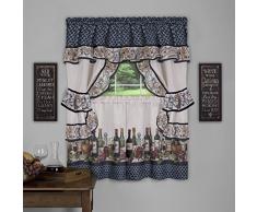 Achim Home Furnishings Chateau Fenster Vorhang Cottage Set, 144,8 x 61 cm, Marineblau, 57 x 24