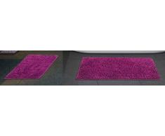 Popular Bath Badteppiche, Chenille-Kollektion, 2-teiliges Set, Rot violett