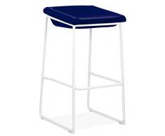 Design Lab MN LS-1009-NAVWHT Tresenhocker Modello Weiß, Vinyl-Sitz, 66 cm, 2 Stück, Schwarz