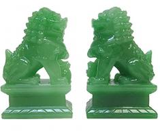 StealStreet 10,2 cm grün Fu Hund Paar Figur