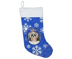 Carolines Treasures Shih Tzu Winter Schneeflocken Weihnachtsstrümpfe, Mehrfarbig