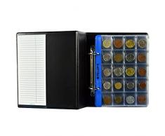 PELLERS Münzalbum für 160 Münzen mit einem Durchmesser bis zu 28 mm 5 + 5 Seiten mit 12 Taschen 35 x 35 mm und 20 Taschen 31 x 26 mm auf der Seite. Modell S