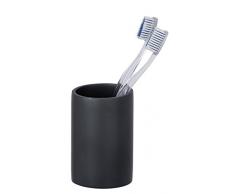 Wenko Zahnputzbecher Ida Zahnbürstenhalter, für Zahnbürste und Zahnpasta, Ø 7 x 10, 5 cm, anthrazit