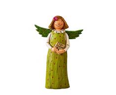 Studio M Wings of Whimsy Buch des Wissens handbemalt Inspirational Engel Figur Dekofigur Heimdeko Skulptur schöne Holzschnitzeroptik 5,5 x 8 Zoll