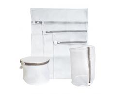 BeneAlways Mesh Wäschesäcke Set von 5 – Groß + mittel + klein + Zylinder Tasche + BH Tasche Coarse Mesh