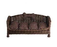 e-wicker24 Tierkorb aus Weide, Korb, Dunkelbraun, 64 x 42 x 25 cm