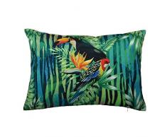 jw Rainforest Kissen Print Dekorative Kissenbezüge, Samt Home Sofa Stuhl Bett Outdoor Decor Kopfkissen, Polyester-Mischgewebe, Parrots, 14x20 Inch