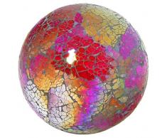 Febland Six Small Multi Coloured Mosaic Glass Balls Mosaik Kugeln, Glas, Rot, 8 x 8 x 8 cm