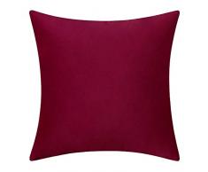 Rythome Set von 2 bequemen Samt-Kissenbezügen Dekorative quadratische Kissenbezüge für Sofa Couch und Bett Modern 24x24, 1 Piece Wein