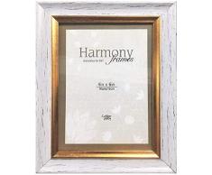 Harmony Frames Bilderrahmen aus Holz, für Wand und Tisch 4x6 weiß