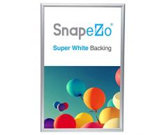 Snapezo Poster-Rahmen, 3,8 cm Profil, Frontlader, schneller Wandmontage, Profi-Serie 14x22 Silber