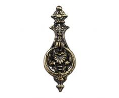 Relaxdays Türklopfer antik, Anschlagring für Haustür, Landhausstil, Gusseisen, HxBxT: 24 x 8,5 x 3 cm, schwarz/bronze, 1 Stück