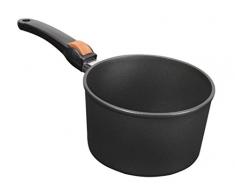 SKK 25714 Titan Induction, Guss-Stieltopf ø 16cm, antihaft-beschichteter Topf, induktionsgeeignet, keramisch verstärkt, mit abnehmbarem Griff, Backofen-fest, Made in Germany