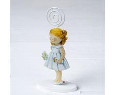 Mopec m6160.2 – PORTAFOTO aus Metall mit Figur Mädchen mit Kleid kurz weiß, 6-er Pack