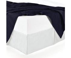 sheetsnthings Mikrofaser Bett Röcke (35,6 cm Drop) – Bundfaltenhose taillierte bedskirts mit Split Ecken Twin Weiß