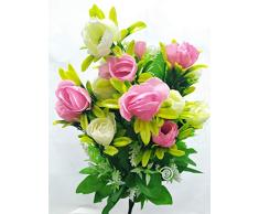 Crocon Blumenstrauß mit Rosen aus Samt, 12 Stäbchen, für Festivals, besondere Anlässe, Hochzeit, Party, Vase, Heimdekoration