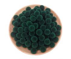 Cartsyou 15 mm Pompons handgemachte DIY für Basteln Girlande Traumfänger Baby Mobile Pompom Home Decor Weihnachten Kinderzimmer Party Geburtstag Hochzeit Requisiten 15 mm, grün, 50 Stück