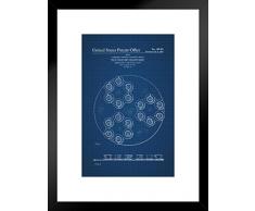 Poster Gießerei Teetassen Vergnügungspark Ride Design Offizielles Patent Blueprint mattierte gerahmtes Wandbild Kunstdruck 50,8 x 66 cm