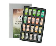 Jack Richeson Hand gerollt Weiche Pastellkreiden Spectrum: mid-Lights 2, 20-teilig