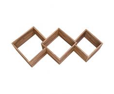 Rebecca SRL Bücherregal Regal Holz Klar modern quadratisch Wohnzimmer Flur Zuhause (Code RE4576)