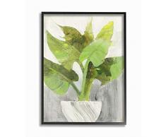 Stupell Industries Grüner Übertopf für den Innenbereich, Malerei schwarz, gerahmt 11x14 Schwarzer Rahmen