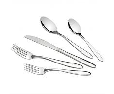 Ramddy Edelstahl Messer Gabel Löffel Set 30-Piece Silberfarben