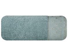 Eurofirany Handtuch Baumwolle Mint Weich Metallische Naht Geometrisches Muster Bordüre Set 3-er Pack Oeko-Tex, 70X140 cm, 3