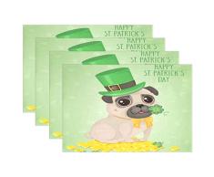 Naanle Tischsets mit Aufschrift „Happy Saint Valentines Day“, Valentinstag, Baum, Herz, rutschfest, hitzebeständig, waschbar, für Küche, Esstisch, Heimdekoration 12 x 18 Inches St. Patricks Day #05