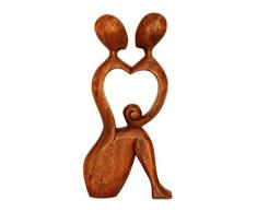 G6 Collection Dekofigur, aus Holz, handgeschnitzt, abstrakte Moderne Statue – I Heart You, 30,5 cm