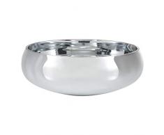 Aufora Breite Flache Tisch Deko-Schale, Silber, 14 cm