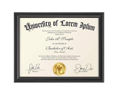 Icona Bucht 8,5 von 11 Bilderrahmen, Holz Diplom Rahmen, Wand hängen großen Foto Dokument Zertifikat Rahmen, Landschaft, als 11 x 8,5 oder Hochformat, Lakeland Collection 8.5x11 Letter (1 Pack) matte black