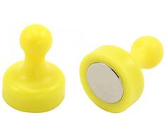 First4magnets F4MSYHP-2 High-Power gelbe Skittle Magnet - Büro & Kühlschrank (19mm Durchmesser x 25mm hoch) (2 Stück), silver, 25 x 10 x 3 cm