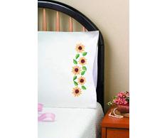 Tobin Stamped Pillowcases for Embroidery, Sunflower Yo, 20 x 30 Stickerei-Kit