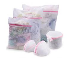 KSANA Set von 6 Wäschesack, Mesh, robustem Netzstoff Waschen Wäschesack geeignet für Bluse, Strumpfwaren, Lagerhaltung, Unterwäsche, BH und Dessous, Reisen Wäschesack