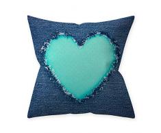 JBEELATE Blaugrün abstrakte weiche dekorative quadratische Überwurfkissenbezüge Set Kissenbezüge Home Decor Dekoration für Sofa Bett Couch Stuhl Auto 18 x 18 Zoll / 45 x 45 cm 18 x 18 Blau5