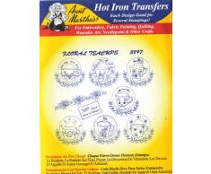 Floral Teetassen Tante Martha s Hot Eisen Stickerei Transfer