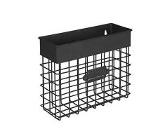 Spectrum Diversified Vintage Wandhalterung Eingang oder Büro Mülleimer Schreibtisch Papierordner Dokumentenordner Briefsortierer Steppordner Organizer Small schwarz