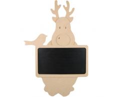 Unbekannt Country Love Crafts Rentier aus Holz, mit Kreidetafel, Hellbraun