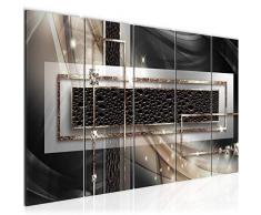 Bilder Abstrakt Wandbild 200 x 80 cm Vlies - Leinwand Bild XXL Format Wandbilder Wohnzimmer Wohnung Deko Kunstdrucke Weiß 5 Teilig - MADE IN GERMANY - Fertig zum Aufhängen 021155c