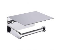 WC-Papierhalter, SUS304 Edelstahl Badezimmer Papier Tissue Halter mit Handy-Aufbewahrung Regal poliertes chrom