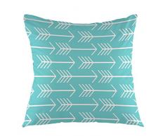 oFloral Überwurf Kissenbezüge Horizontal Pfeil Retro Home dekoratives Kissen Case Square Kissenbezug für Sofa Bett Stuhl Couch Dekoration 45,7 x 45,7 cm Blaugrün Weiß
