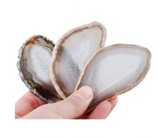 Nupuyai Polierter Achat Geodenscheiben Dekosteine Dekoration 10 Stück Naturstein Tischkarten Hochzeit Red(Irregular)