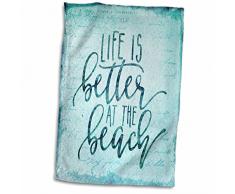 3dRose Funny St Patricks Day Typography I Do Not Drunk I Get Awesome Handtücher, weiß, 15 x 22