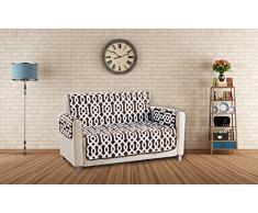Quick Fit Ashmont Home Loveseat Bezug aus Mikrofaser, wendbar, wasserfest, Braun, Cover
