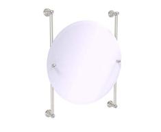 Allied Brass Carolina Crystal Collection Round Frameless Rail Mounted Mirror Wandspiegel, Satin/Nickelfarben