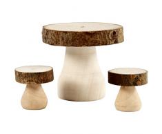 56518 Pilztisch und 2 Hocker, 1 Set