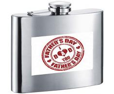 VisolI Love You Dad Edelstahl Flachmann, 6-ounce, Satin Finish, Chrom